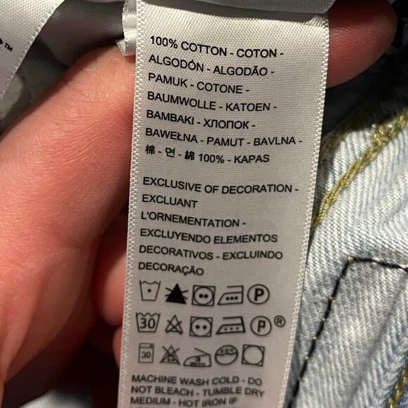 Levi's Low Pro Straight Jeans Mid-Rise Distressed Denim Light Wash Blue Size 31 - Picture 11 of 13